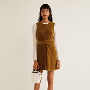 Mango Farrah dress, corduroy pinafore dress Small